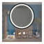 Miroir de salle de bain pour salle de bain avec fond de panier, cadre en alliage d'aluminium noir, luminosité élevée, tactile à intensité variable, contrôle de l'interrupteur mural, antibuée, IRC 95 réglable 3000K-4500K-6000K, étanche IP54-909809119