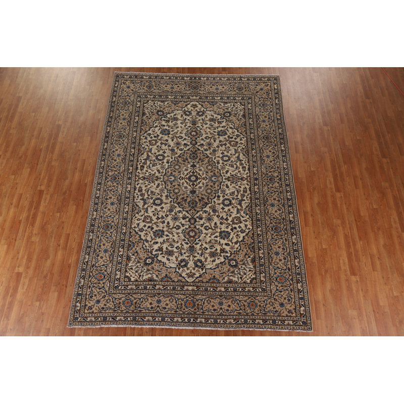 Tapis persan traditionnel Kashan noué à la main 8 x 11