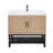 36-Inch Freestanding Bathroom Vanity With White Ceramic Sink, Hot And Cold Faucet, 2 Storage Doors, Open Iron Shelf, Featuring Adjustable Foot Pads, Metal Hinges, Textured Faucet For Ample Durability-221536473-221536422