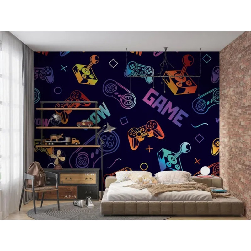 Papier peint Neon Gradient Gaming, L 96 po x l 108 po