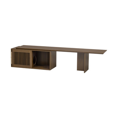 Meuble télé Mid-Century Morden en noyer avec table extensible 