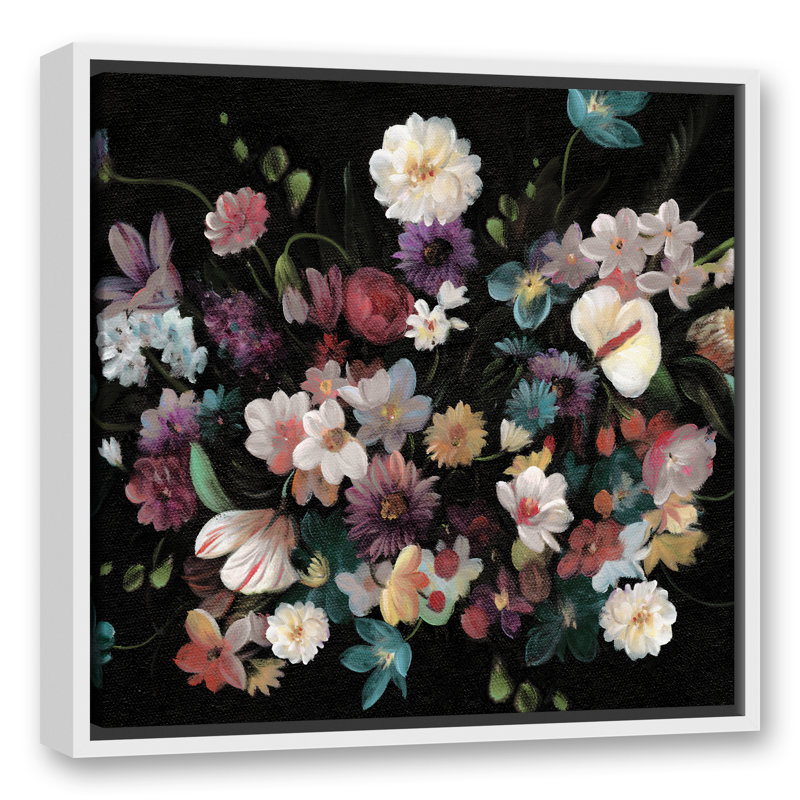 " Dramatic Moody Florals ", 21.75" W x 21.75" H