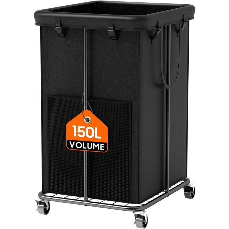 150L Large Laundry Basket With Wheels, Rolling Laundry Hamper Wi...