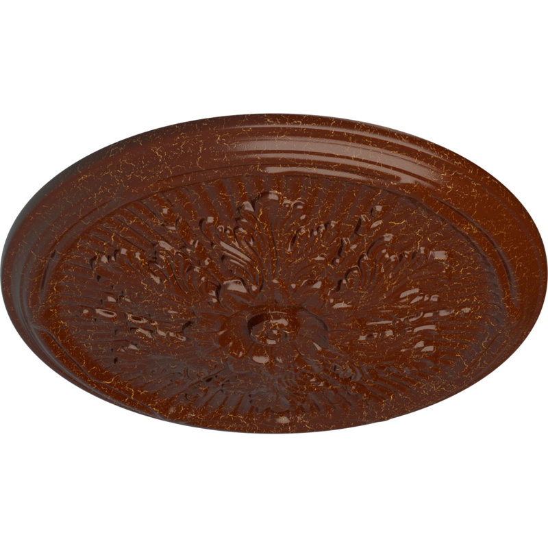 Médaillon de plafond Luton de 21 po x P 2 po (convient aux auvents jusqu'à 3 1/2 po), Acajou poli craquelé