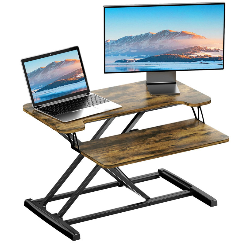 Adjustable Metal Base Standing Desk Converter