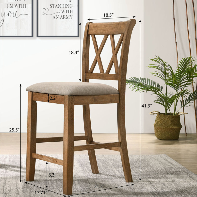 Upholstered Counter Height Barstools, Set of 2