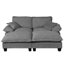 Canapé modulaire modulaire, canapé nuage avec conception de voilier, 2 repose-pieds mobiles et 2 coussins moelleux inclus, chenille confortable pour le salon-129889678