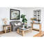 Console rustique moderne de 42 po x 15,7 po x 31 po, surface en béton et structure en bois, console de décor de salon, en bois, pour