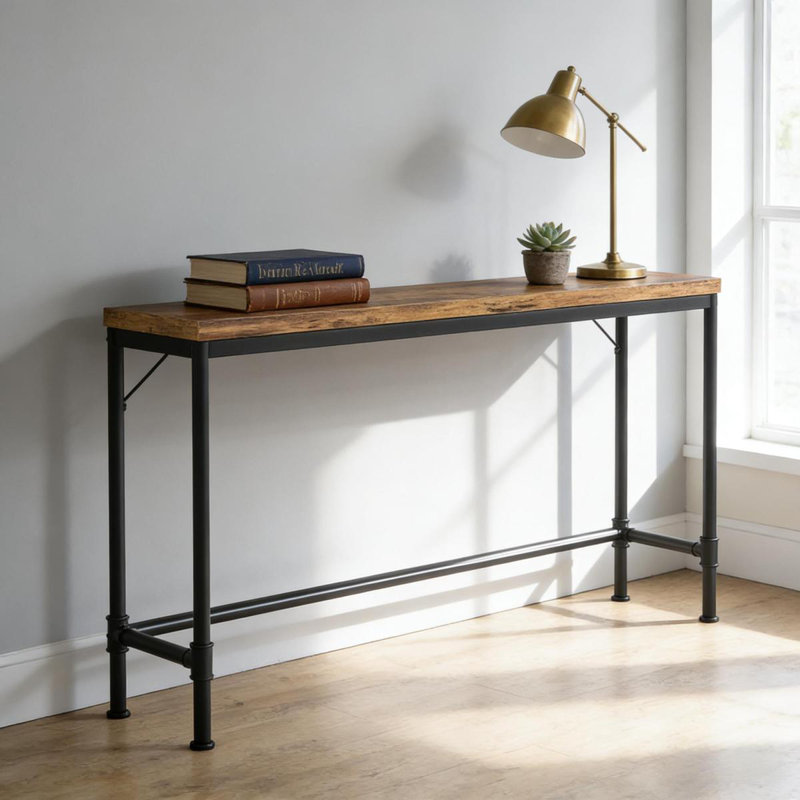 Élégant canapé extra long, console étroite
