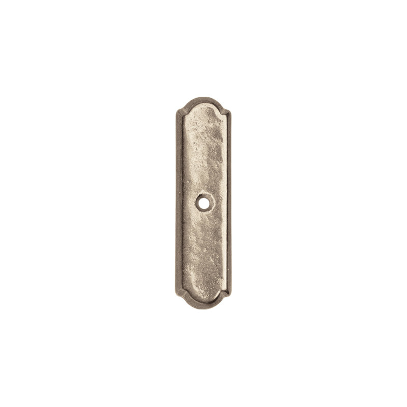 Arched Metal Knob Backplate, 2.5" H x 0.75" W x 0.19" D, White Bronze Brushed