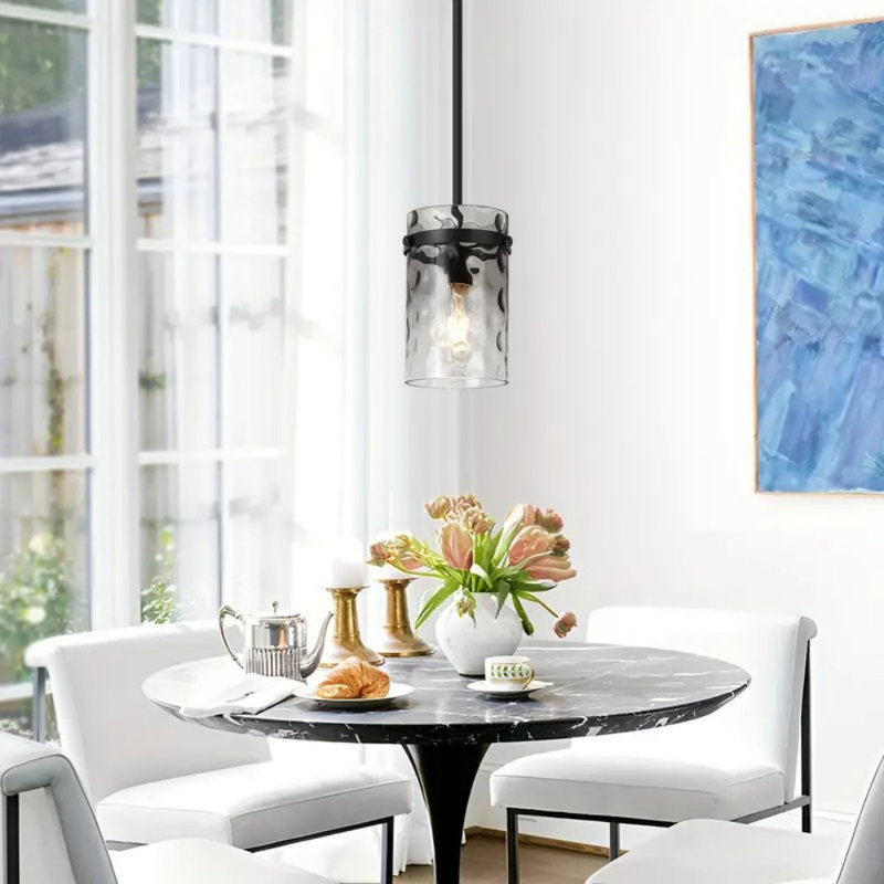 Luminaire suspendu moderne en verre dégradé, Gris dégradé