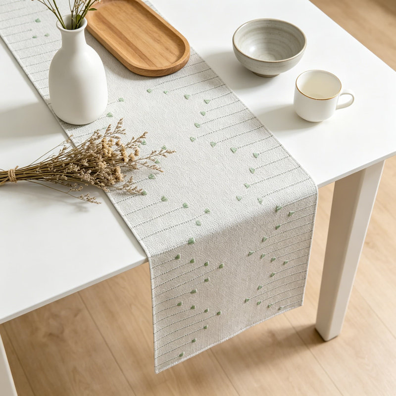 Chemin de table Boho pour décor rustique de style campagnard, décoration de table de salle à manger en toile de jute style macramé