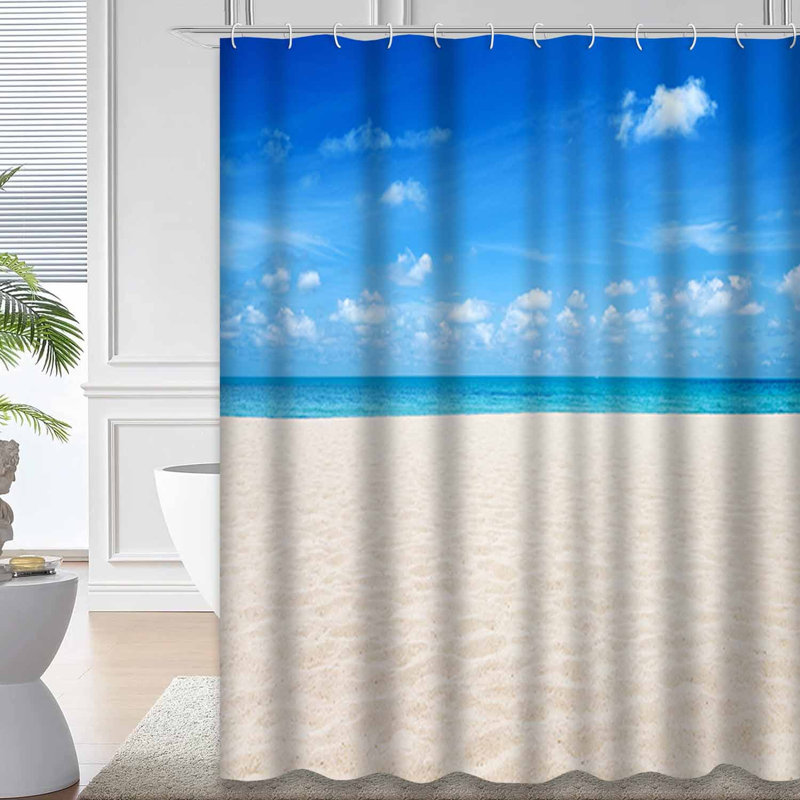 Plage tropicale bleue avec 12 crochets, L 72 po x l 84 po