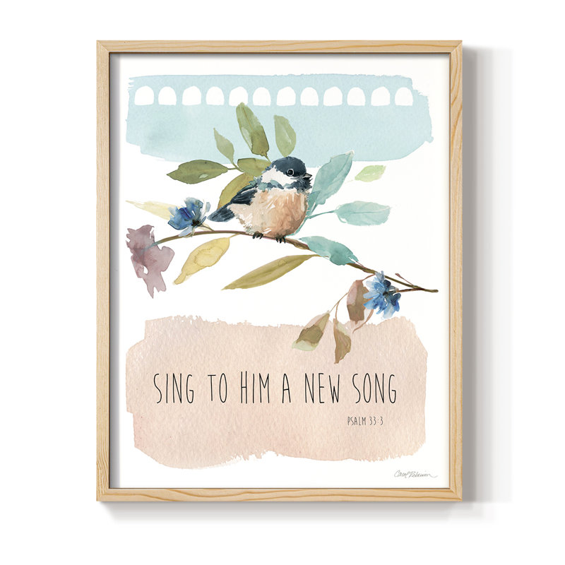 A New Song Framed Print - Solid Wood, Naturel, H 15 po x l 12 po