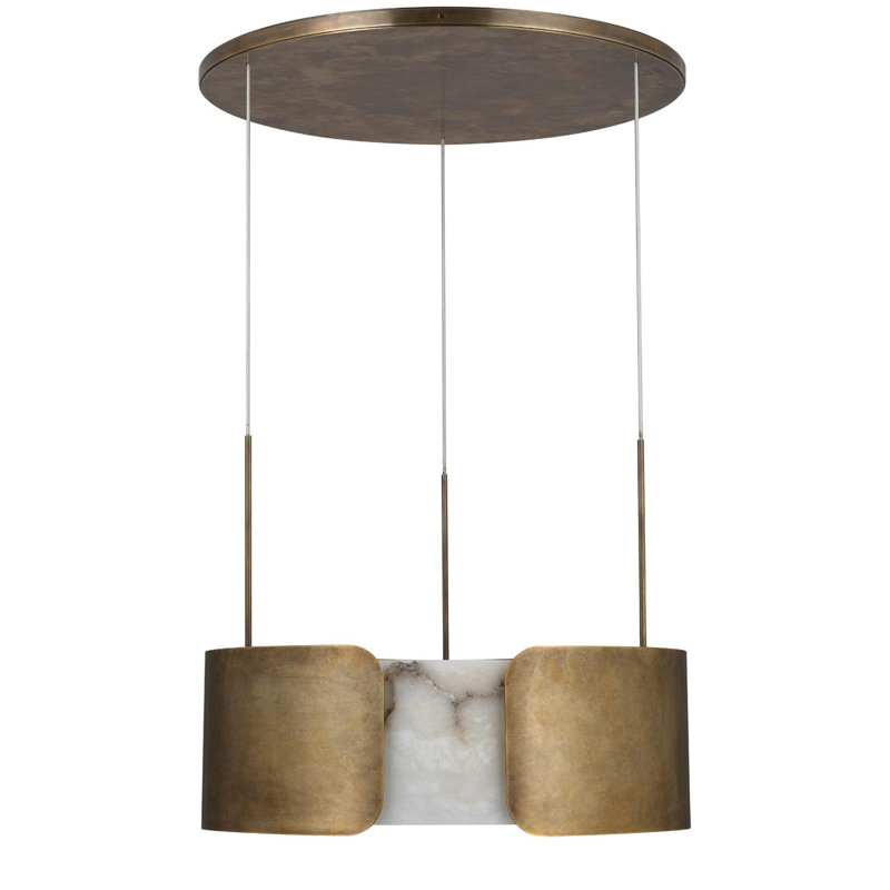 Anne-Marie Barton Armise 28" Drum Chandelier, Mottled Brass
