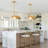 1-Light Modern Geometric Gold Pendant Light with Aluminum and 3D-Printed Shades (Set of 2)