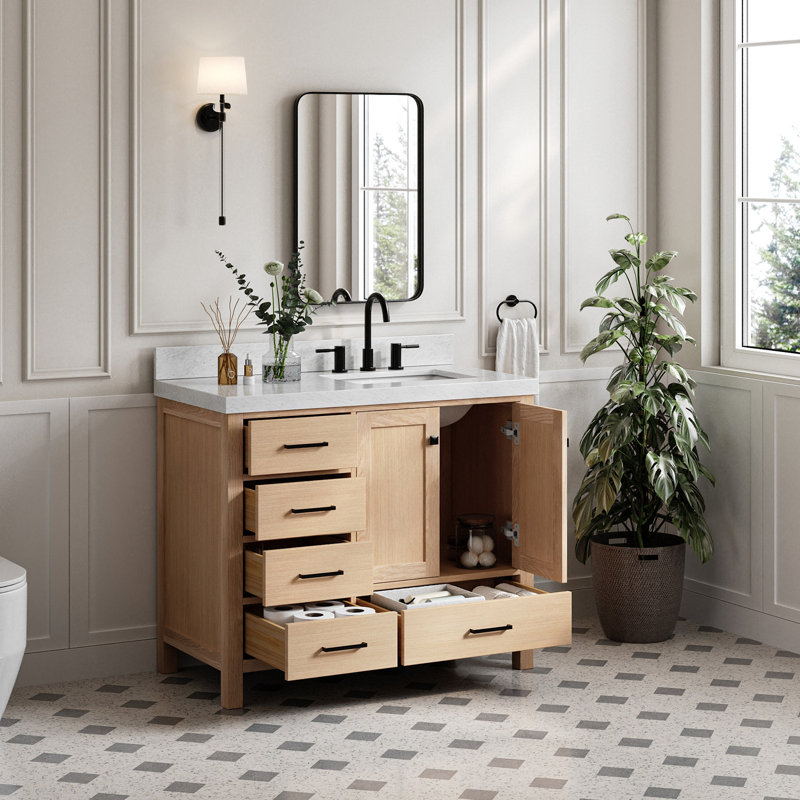 Meuble-lavabo simple 42 po avec comptoir Cambridge, Chêne