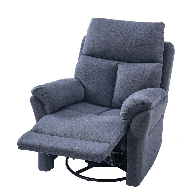 Fauteuil inclinable manuel berçant en lin 28 po, Lin / coton bleu foncé