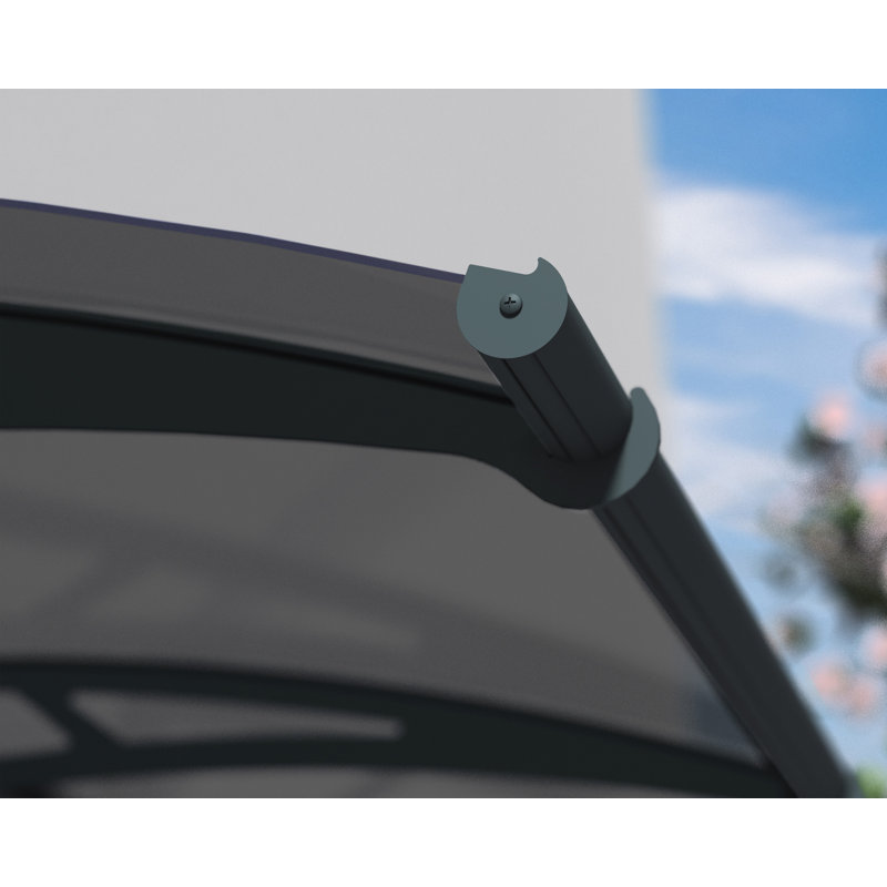 Palram - Canopia Aquila 4'11" W x 3' D Convex Door Awning, Gray