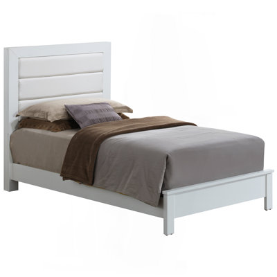 Contemporary Twin Bed In Elegant White