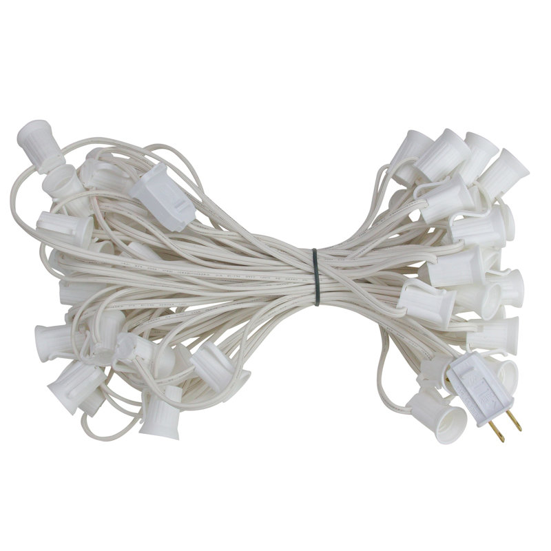 Ensemble de douilles de Noël commerciales C9, H 0,75 po x l 600 po x P 0,75 po, Blanc