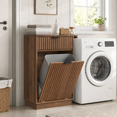 Armoire à poubelle inclinable 10 gallons, armoire à poubelle autoportante avec tiroirs, armoire à poubelle dissimulée pour la cuisine