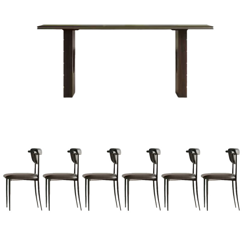 Retro light luxury dining table set