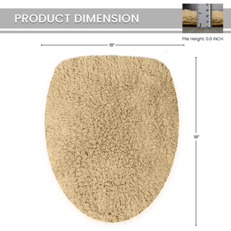 Anyla Waterford 100% Cotton Toilet Lid Cover, 18"x18", Elastic Fitted Back, Soft Absorbent Toilet Seat Lid Cover, Machine Washable