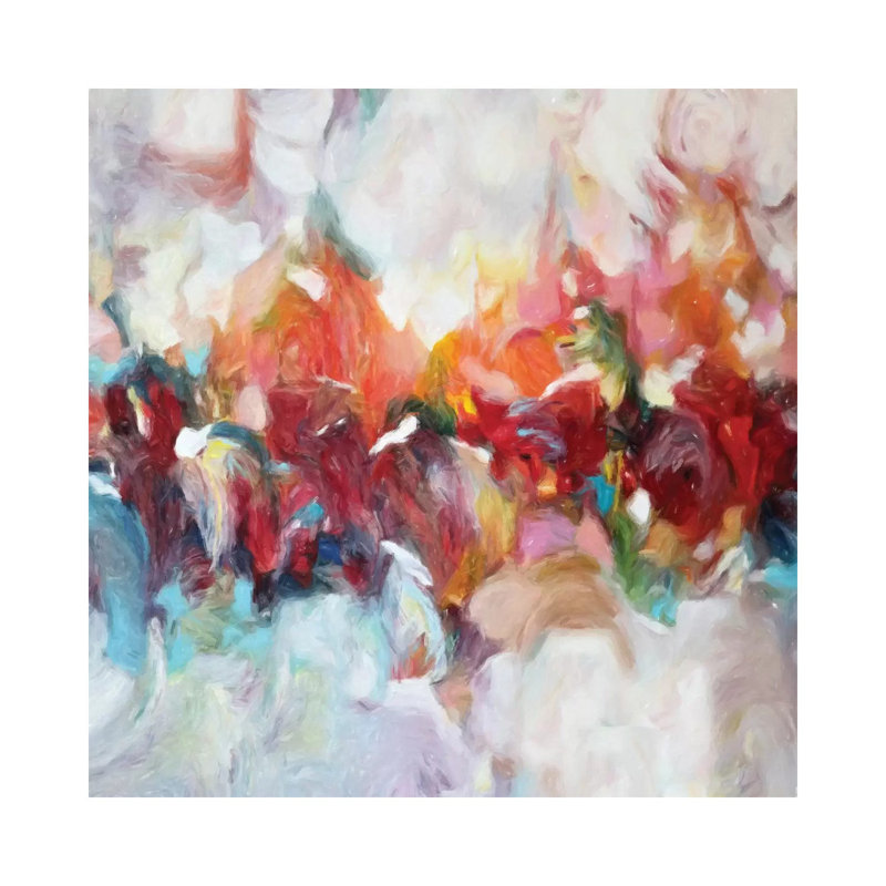 Fleurs abstraites par Radiana Christova - Giclée sur toile tendue avec châssis, H 12 po x l 12 po x P 0,75 po