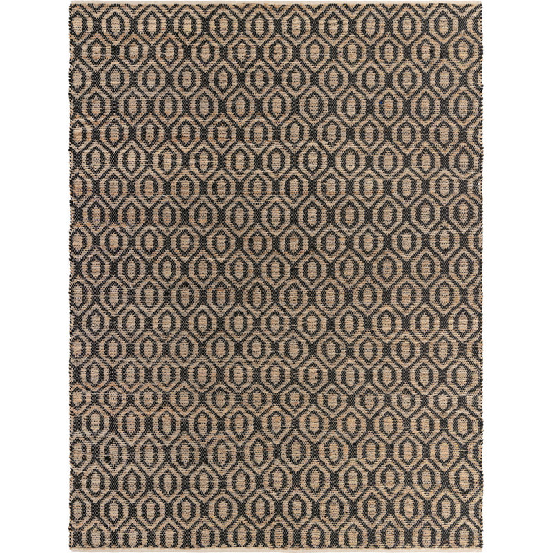Tapis noir tressé Egge, Rectangle 10 pi x 14 pi