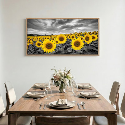 «Sunflower Field», reproduction d'art sur toile encadrée de 1 x 58 x 28 po
