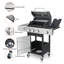 Barbecue au propane à 3 brûleurs avec brûleur latéral, sortie 37230BTU avec grilles de cuisson en fonte émaillée pour barbecue extérieur, acier inoxydable