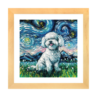 Reproduction d’art, "Bichon frisé Night" par aja Trèves