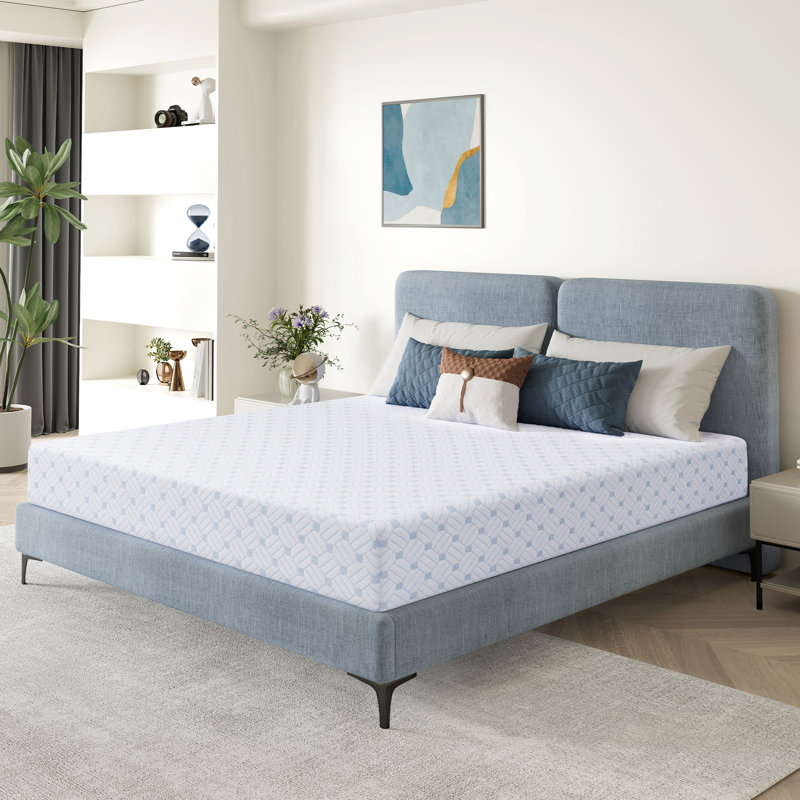 Matelas en mousse viscoélastique de refroidissement de densité moyenne de 10 pouces, emballé dans une boîte, 10"