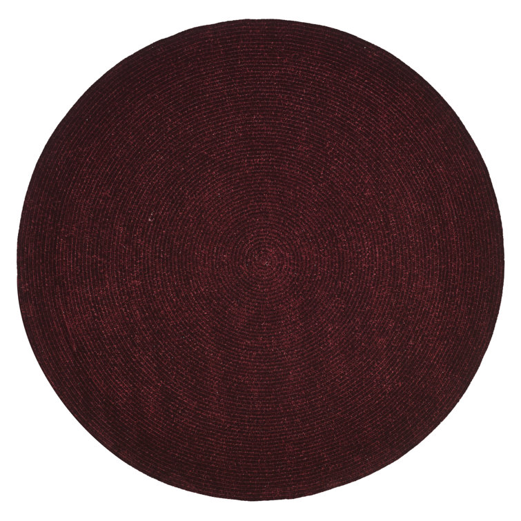Addyson Polyester Chenille Braided Area Rug in Burgundy