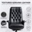 Fauteuil de bureau Kinnls Cellier Massage, fauteuils de direction modernes en cuir véritable pour bureaux, fauteuils inclinables ergonomiques, verrou inclinable à hauteur réglable, noir-101602210