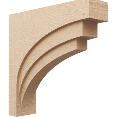 9"W x 36"D x 36"H Rockford Rough Cedar Woodgrain TimberThane Corbel, Primed Tan