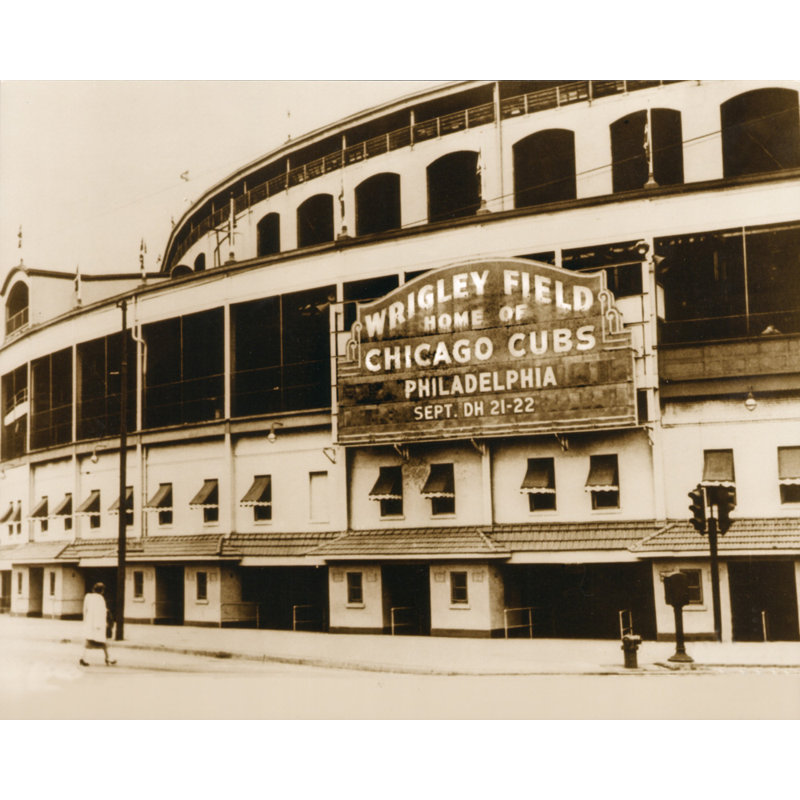 Wrigley Field - Extérieur / Sephia, H 19 po x l 24 po