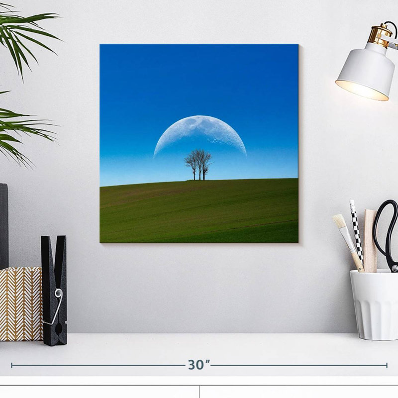 Oberle Twilight Moon And Tree, 16" H x 16" W