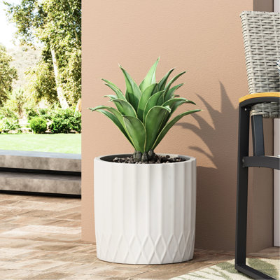 Jardinière - Panier à fleurs en oxyde de magnésium blanc antique pour les bureaux, 12,99 po Profondeur, largeur, hauteur, maisons de 9,17 lb