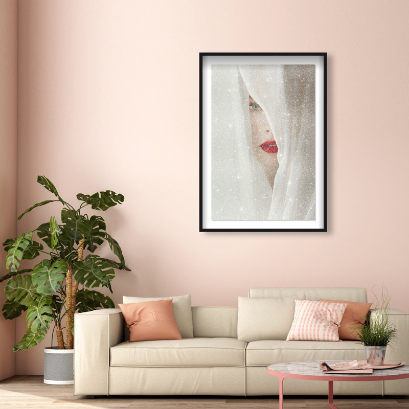 Secret Under Silk Print by Oliver Gal, 16.5"H x 11.5"W, Black Shadowbox