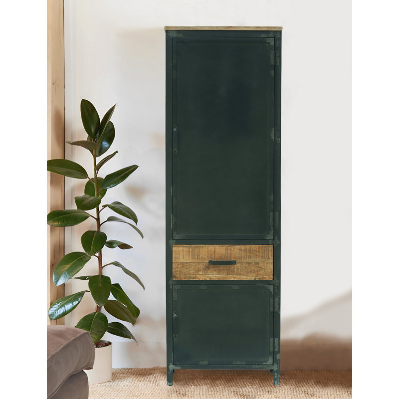 Industrial Solid Mango Wood Tall Bookcase