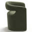 Chaise rembourrée avec roulettes cachées-1252908513