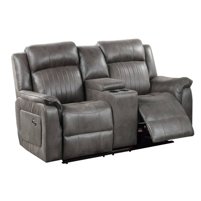Adna 73'' Faux Leather Reclining Loveseat
