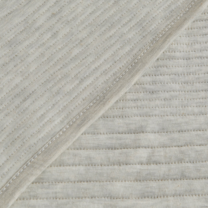 Heathered Oatmeal Twin Cotton Blend Jersey Knit Quilt Set