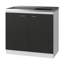Lavabo utilitaire rectangulaire à 2 portes foncé et armoire