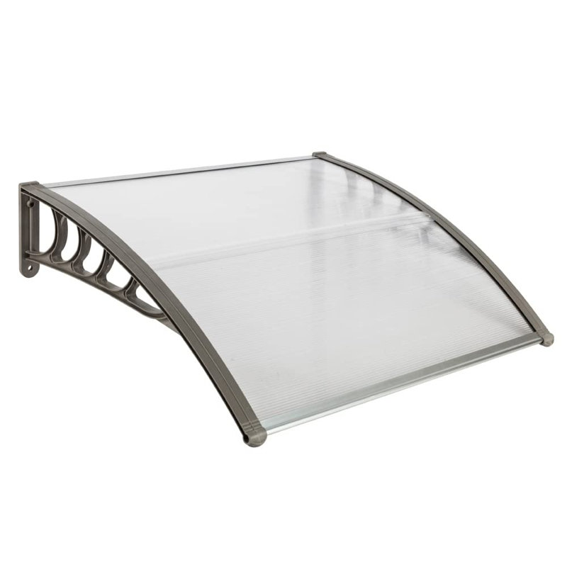 Auvent de porte pour auvent, H 10 po x l 40 po x P 38 po, Transparent / gris