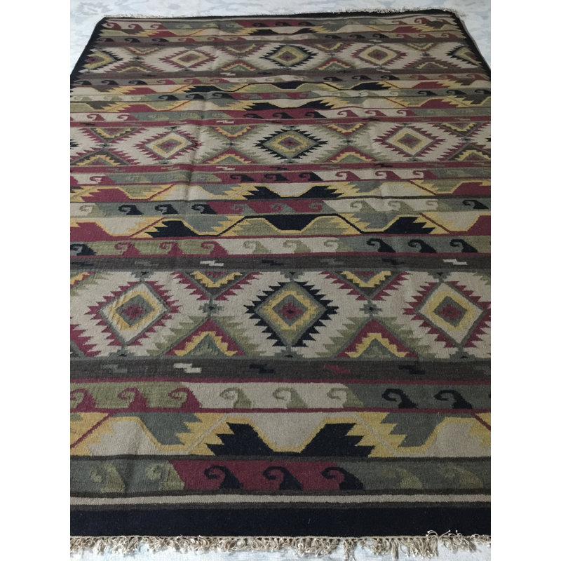 Tapis brun en laine noué à la main jijum, Rectangle 5 pi x 8 pi