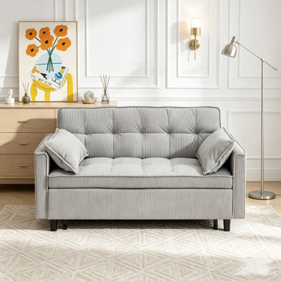 Canapé-lit modulaire 54,30 po Corduroy