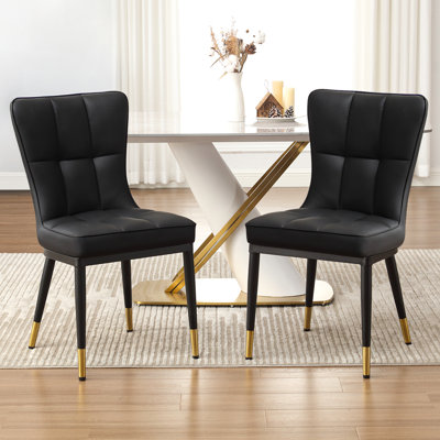 Modern Upholstered Dining Chair with Metal Frame
